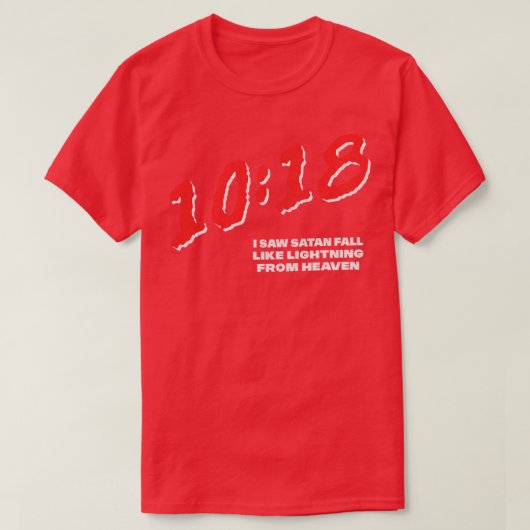 ルカ1018私は彼から稲妻のようなサタン秋を見た Tシャツ (デザイン正面)