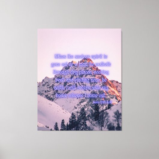 ルカ11:24 Bible Verse KJV Pic Wall Art キャンバスプリント (正面)