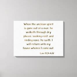 ルカ11:24 Bible Verse KJV Wall Art キャンバスプリント