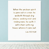 ルカ11:24 Bible Verse KJV Wall Art キャンバスプリント (インサイチュ (ウッドフロア))