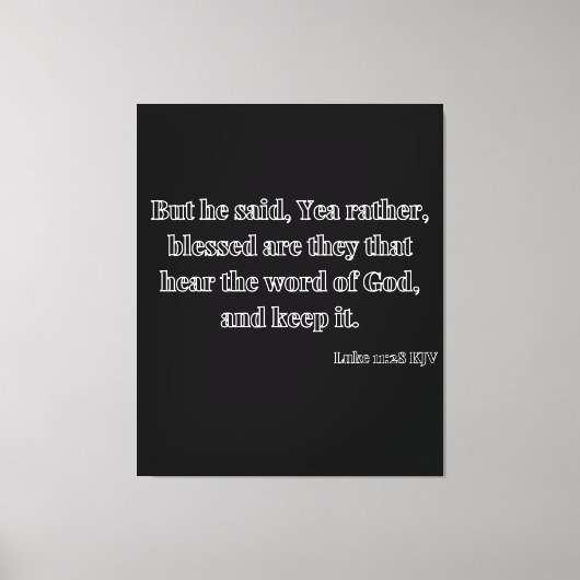 ルカ11:28 Bible Verse KJV Wall Art キャンバスプリント (正面)