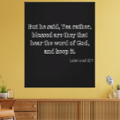ルカ11:28 Bible Verse KJV Wall Art キャンバスプリント (インサイチュ (リビング))