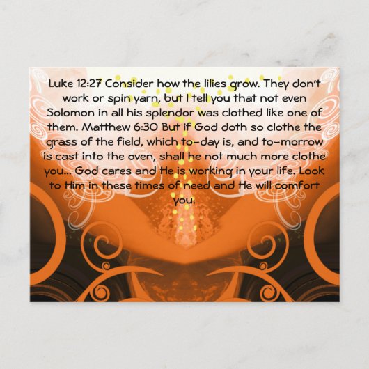 ルカ12:27ユリの成長を考える。 ポストカード (正面)