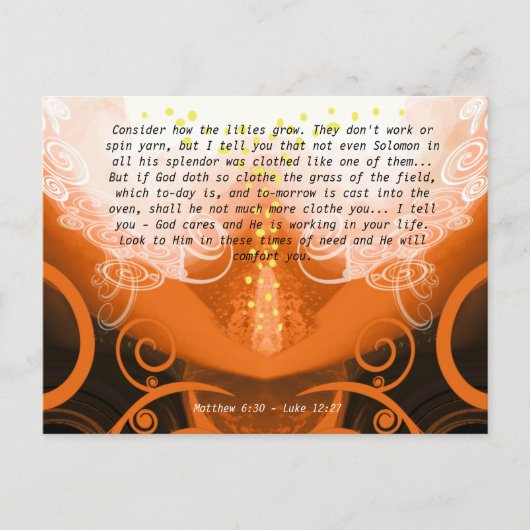 ルカ12:27ユリの成長を考える。 ポストカード (正面)