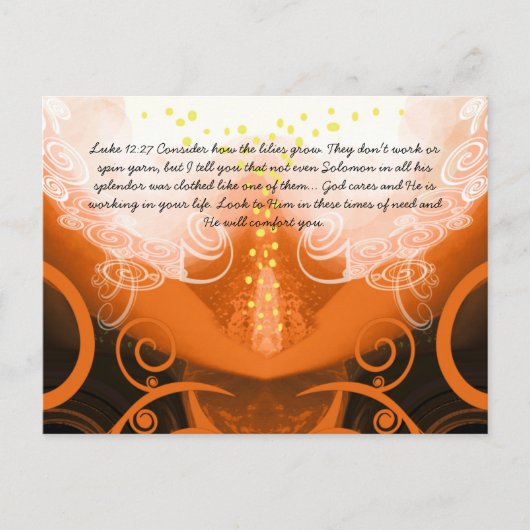 ルカ12:27 ユリがどのように育つか考えてみなさい。 ポストカード (正面)