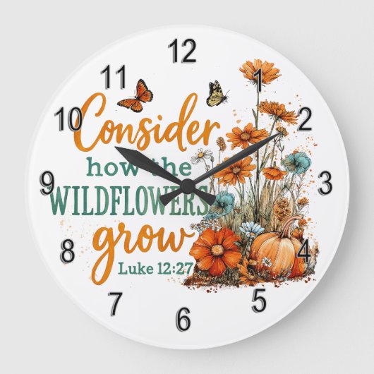ルカ12:27 ラージ壁時計 (正面)