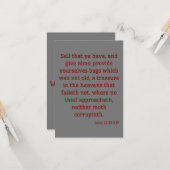 ルカ12:33 KJV聖書聖なる書物、 経典挨拶 カード (正面/裏面インサイチュ)