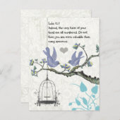 ルカ12:7あなたは多くのスズメよりも価値がある ポストカード (正面/裏面)