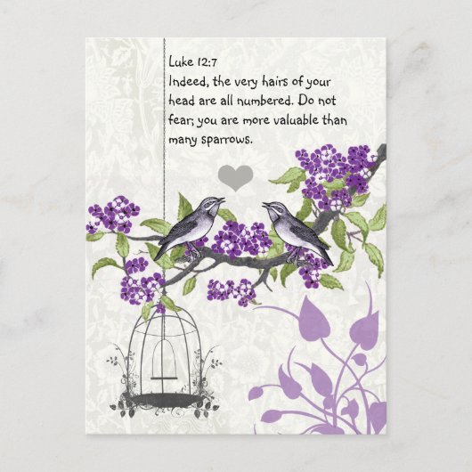 ルカ12:7あなたは多くのスズメよりも価値がある ポストカード (正面)
