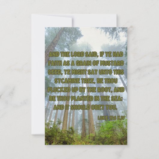 ルカ17:6 KJV聖書聖なる書物、 経典Pic Greeting カード (正面)