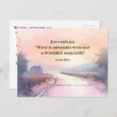 ルカ18:27イエスは神の聖書と共に可能であると答えた ポストカード (正面/裏面)