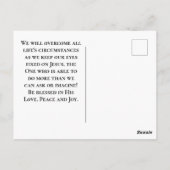 ルカ18:27イエスは神の聖書と共に可能であると答えた ポストカード (裏面)