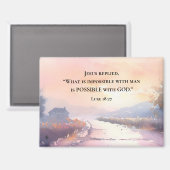 ルカ18:27イエスは神の聖書と共に可能であると答えた マグネット (正面/裏面)