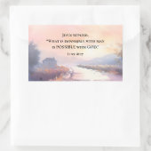 ルカ18:27イエスは神の聖書と共に可能であると答えた 長方形シール (バッグ)