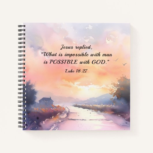 ルカ18:27イエスは答えた, Possible with God Bible ノートブック (正面)