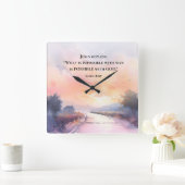 ルカ18:27神と共に可能なるイエス・バイブル聖句 スクエア壁時計 (ホーム)