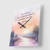 ルカ18:27神と共に可能なるイエス・バイブル聖句 スクエア壁時計 (傾斜)