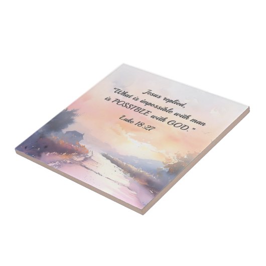 ルカ18:27 イエスは答えられた。 「人にはできないことが、神にはできる。」 聖書 タイル (側面)