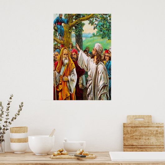 ルカ19:1-10イエス救は徴税人 ポスター (キッチン)