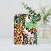 ルカ19:1-10イエス・ア救タックスコレクターハガキ ポストカード (スタンド正面)