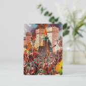 ルカ19:41-44エルサレムはがきを破壊される ポストカード (スタンド正面)