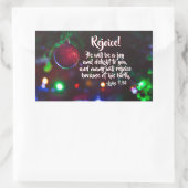 ルカ1:14レジョイス!彼は喜ぶだろう、クリスマス 長方形シール (バッグ)