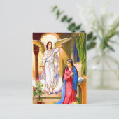 ルカ1:26-38ガブリエルがメアリのはがきにニュースをもたらす ポストカード (スタンド正面)