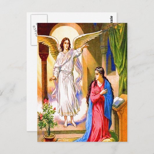 ルカ1:26-38ガブリエルがメアリのはがきにニュースをもたらす ポストカード (正面/裏面)