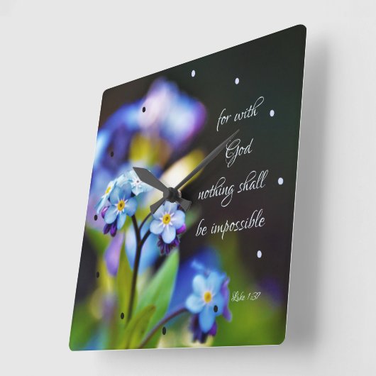 ルカ1:37神と共に神は何も不可能ではない スクエア壁時計 (傾斜)