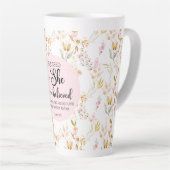 ルカ1:45は賛美彼女の水色ピンクのフローラ カフェラテマグ (右アングル)