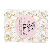 ルカ1:45は賛美彼女の水色ピンクのフローラ マグネット (横)