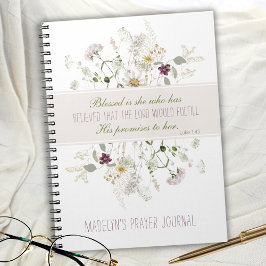 ルカ1:45は賛美、彼女の野花の祈りの言葉ジャーナル ノートブック