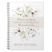 ルカ1:45は賛美、彼女の野花の祈りの言葉ジャーナル ノートブック (正面)