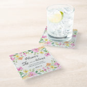 ルカ1:45賛美は女女の聖なる書物、 経典フローラ ガラスコースター (アングル)