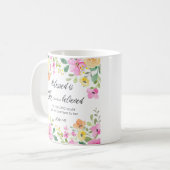 ルカ1:45賛美は女女の聖なる書物、 経典フローラ コーヒーマグカップ (正面左)