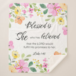 ルカ1:45賛美は女女の聖なる書物、 経典フローラ シェルパブランケット