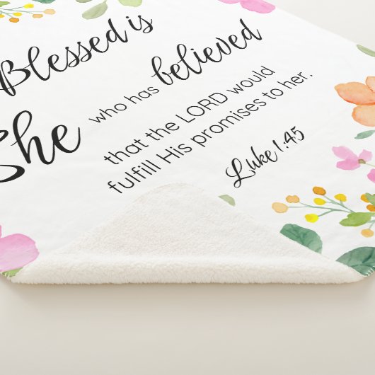 ルカ1:45賛美は女女の聖なる書物、 経典フローラ シェルパブランケット (3/4)