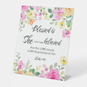 ルカ1:45賛美は女女の聖なる書物、 経典フローラ 台座サイン (正面)