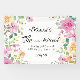 ルカ1:45賛美は女女の聖なる書物、 経典フローラ 横断幕