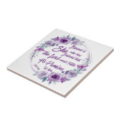 ルカ1:45賛美は彼女の紫のフローラ タイル (側面)