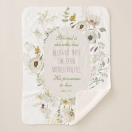 ルカ1:45賛美は彼女の野花 シェルパブランケット