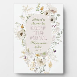 ルカ1:45賛美は彼女の野花 フォトプラーク