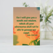 ルカ21:15 KJVバイブル聖句Pic Flat Greeting Card カード (スタンド正面)