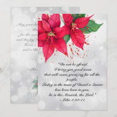 ルカ2 美しい水彩ポインセチアの花 シーズンカード (正面/裏面)