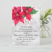 ルカ2 美しい水彩 ポインセチア 花図 シーズンカード (スタンド正面)