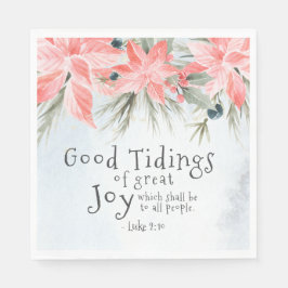 ルカ2:10喜びの良い知素晴らしらせ、クリスマス スタンダードランチョンナプキン