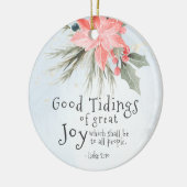 ルカ2:10喜びの良い知素晴らしらせ、クリスマス セラミックオーナメント (左)