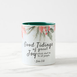 ルカ2:10喜びの良い知素晴らしらせ、クリスマス ツートーンマグカップ