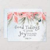ルカ2:10喜びの良い知素晴らしらせ、クリスマス ポストカード (正面/裏面)