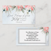 ルカ2:10喜びの良い知素晴らしらせ、クリスマス 名刺 (正面/裏面)